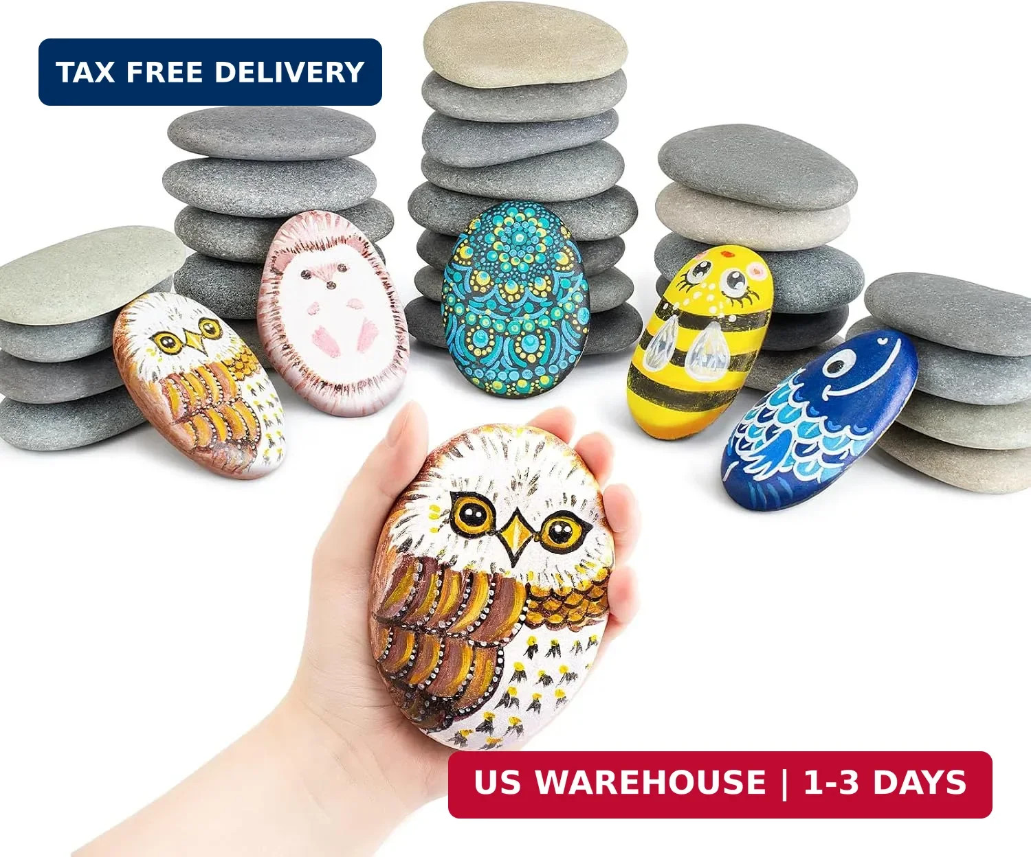 Simetufy 30 Pcs Extra Large 4-5 Inch Rocks for Painting, Flat Smooth River Stone Simetufy 30 Pcs Extra Large 4-5 Inch Rocks for Painting, Flat Smooth River Stone