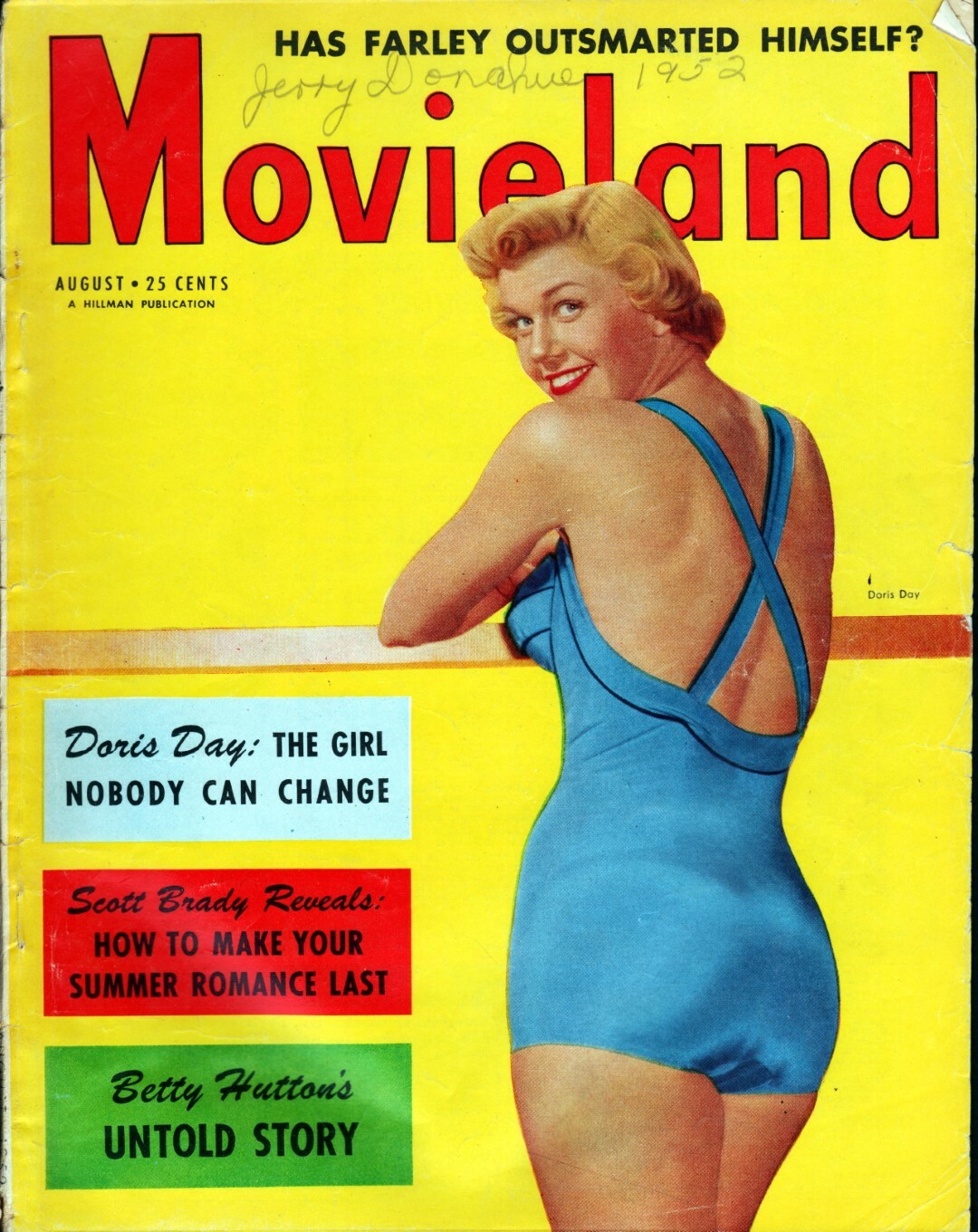 Movieland August 1952 Doris Day cover - 
