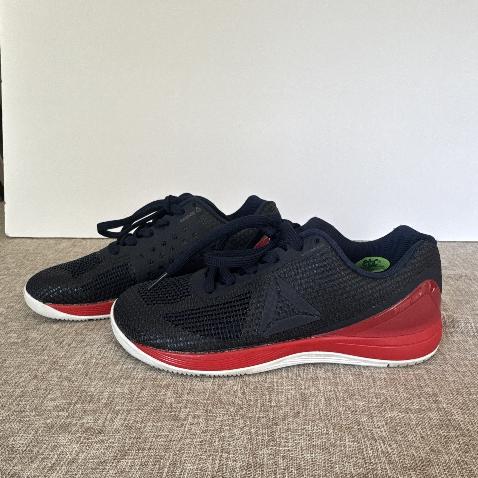 Reebok CrossFit Nano 7 Low Top Lace Up Sneakers Black Red White Training Reebok CrossFit Nano 7 Low Top Lace Up Sneakers Black Red White Training