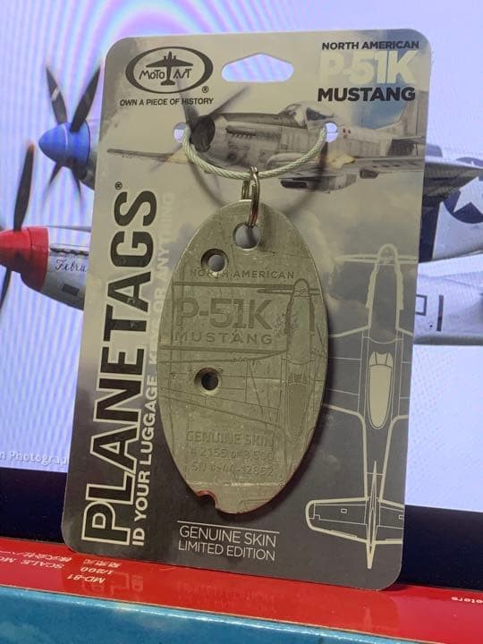 American Military Fighter P-51 Mustang Tag Keychain Planetags