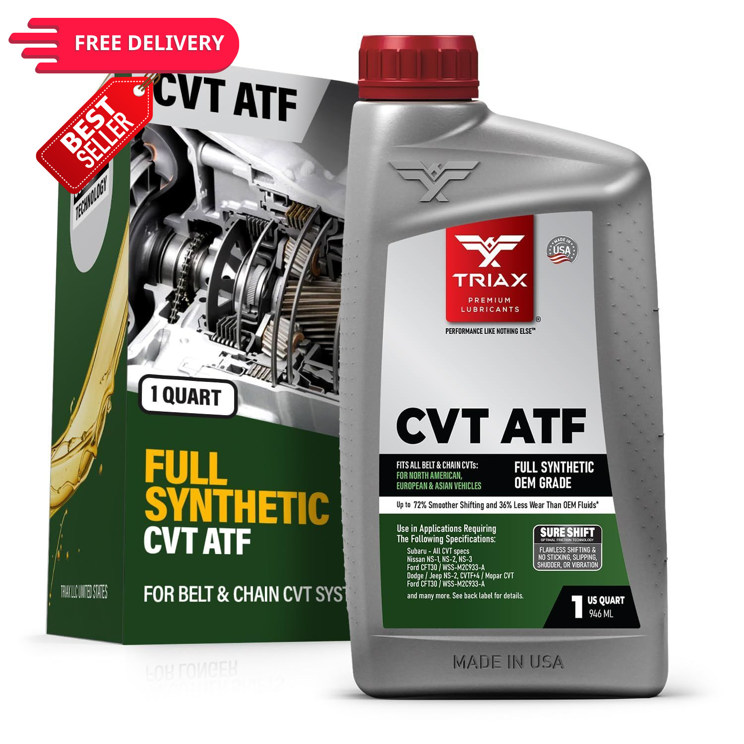 TRIAX CVT ATF – Universal Full Synthetic Transmission Fluid 1 Quart TRIAX CVT ATF – Universal Full Synthetic Transmission Fluid 1 Quart