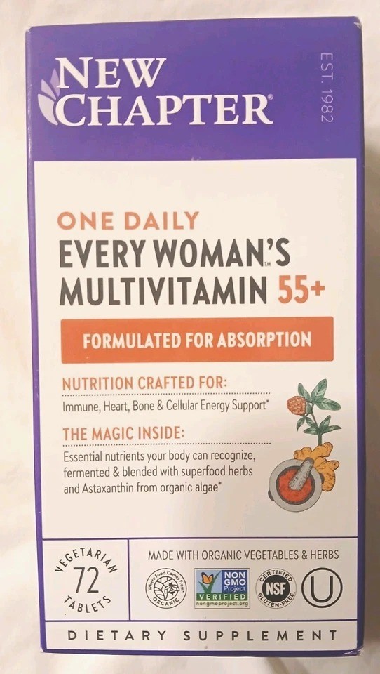 New Chapter One Daily Every Woman\'s 55+ Multivitamin 72 Tablets Exp 12/27