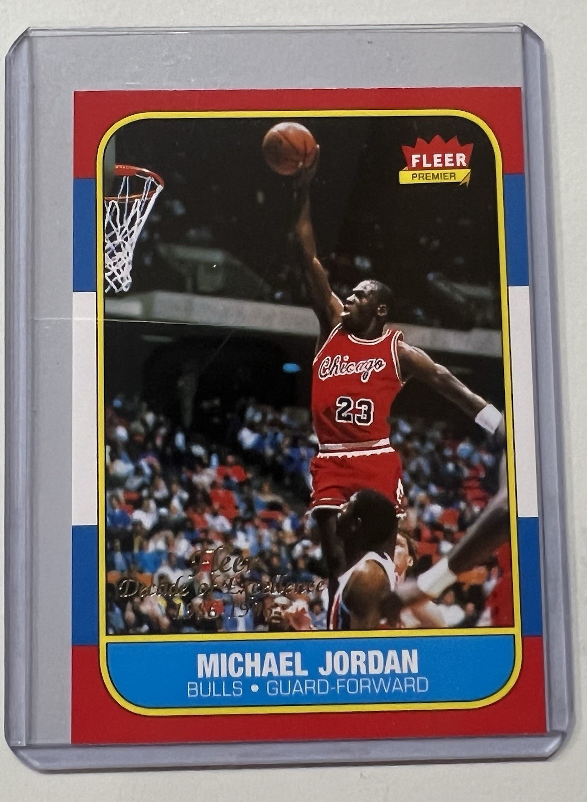 1996 Fleer Basketball Michael Jordan Decade of Excellence Card 1996 Fleer Basketball Michael Jordan Decade of Excellence Card