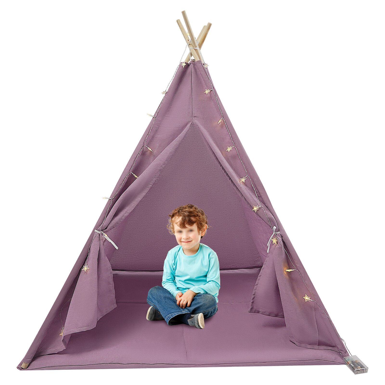 Children\'s Indoor Playhouse Play Tent With Light for 1-3 Kids Pink Tent For Kids