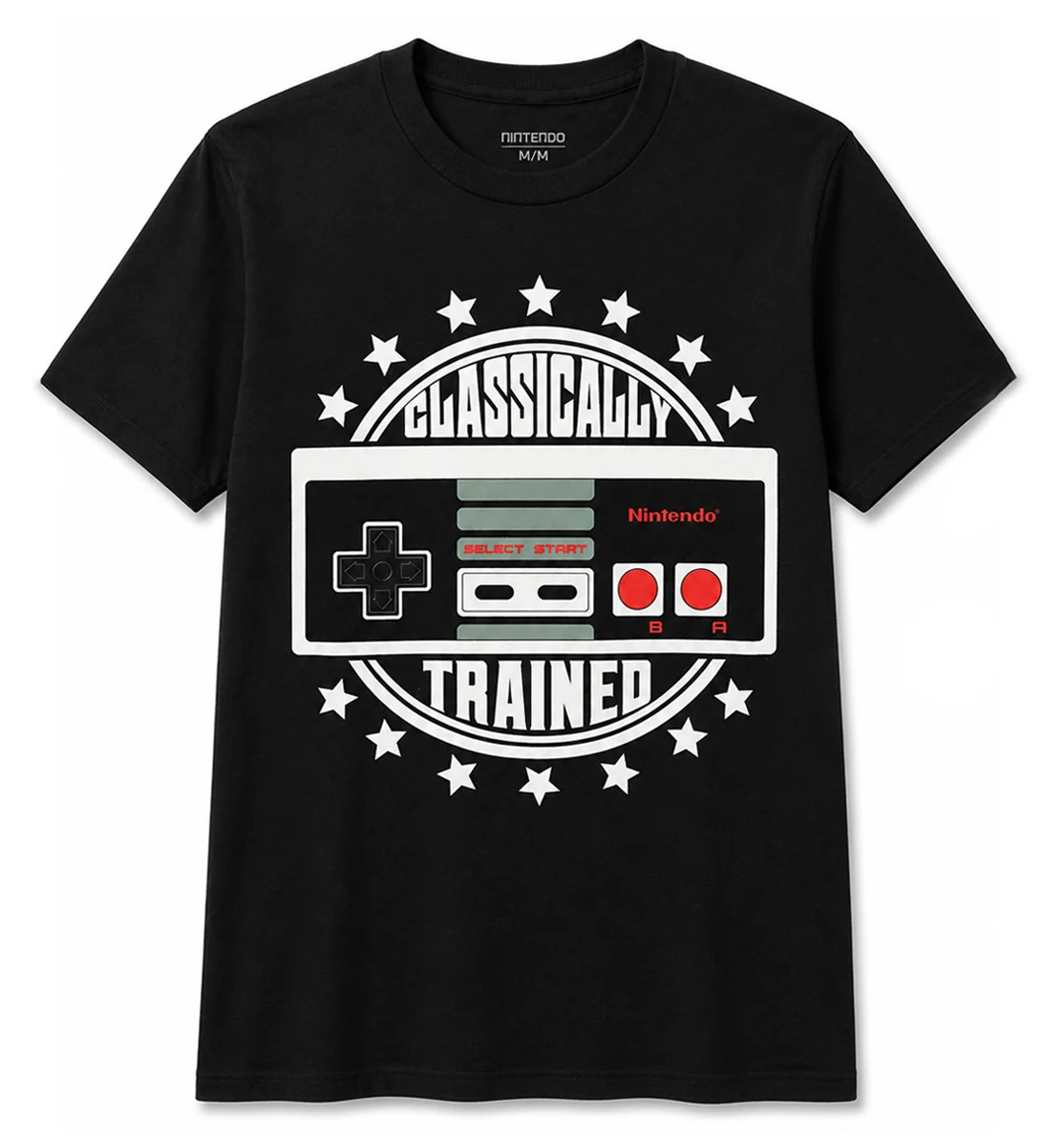 Nintendo Retro Controller Black T-Shirt Retro Classically Trained Gaming Tee NEW