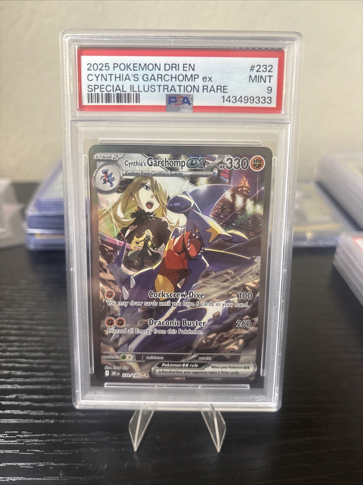 2025 POKEMON DESTINED RIVALS SPECIAL ILLUSTRATION CYNTHIA'S GARCHOMP EX PSA 9