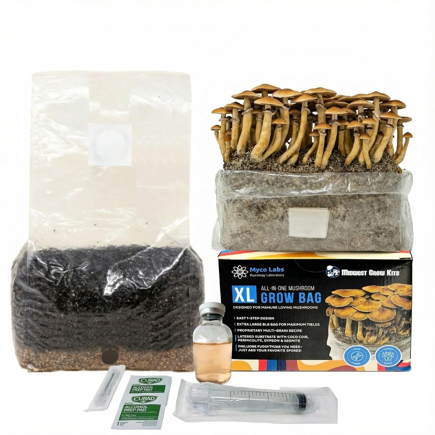 Myco Labs 6LB All-in-One Manure-Loving Mushroom Grow Bag + Spore Germination Jar Myco Labs 6LB All-in-One Manure-Loving Mushroom Grow Bag + Spore Germination Jar