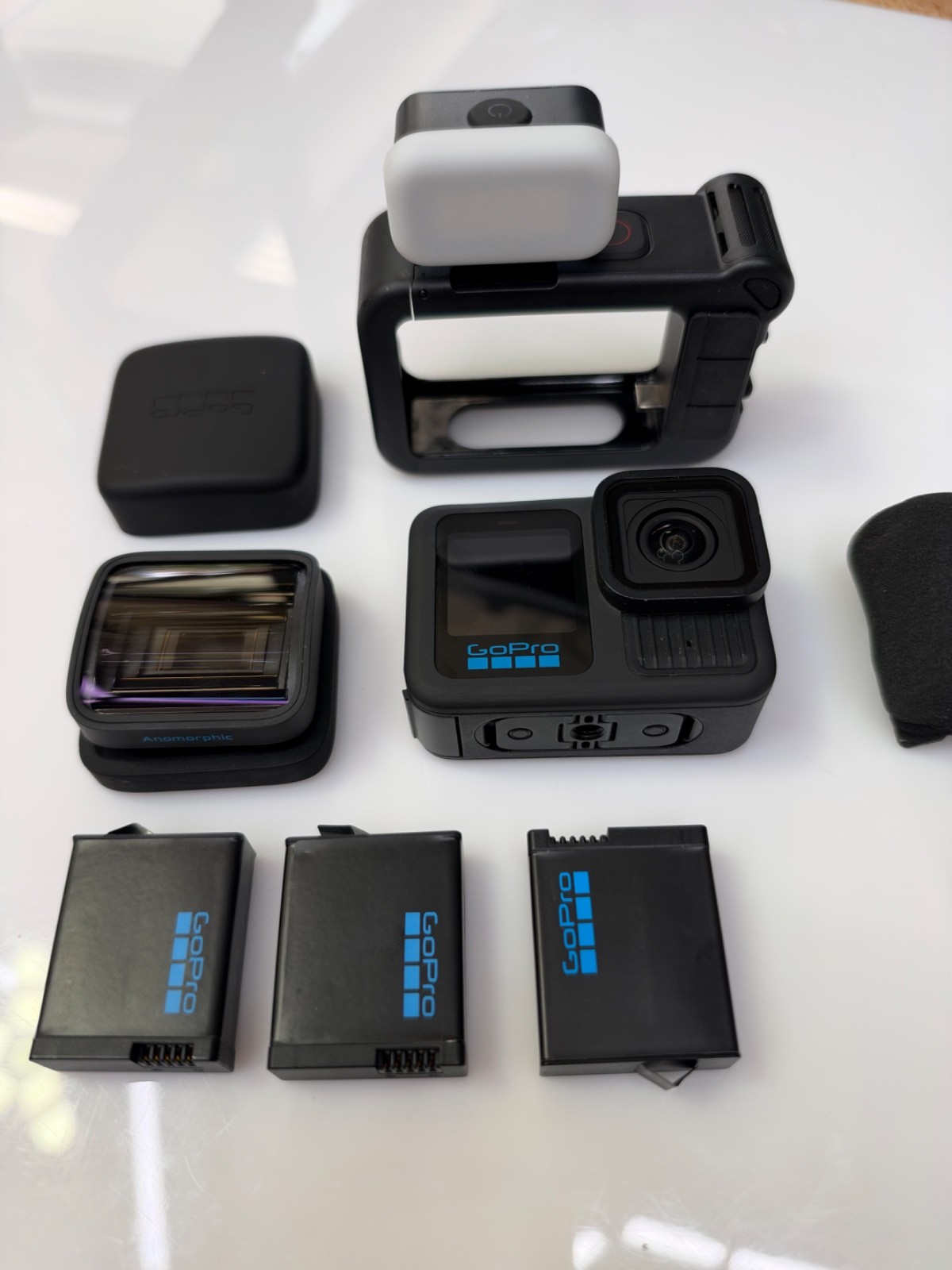 GoPro HERO 13 Black 5.3K HDR 27MP Camera 3 Battery Bundle with Anamorphic Mod