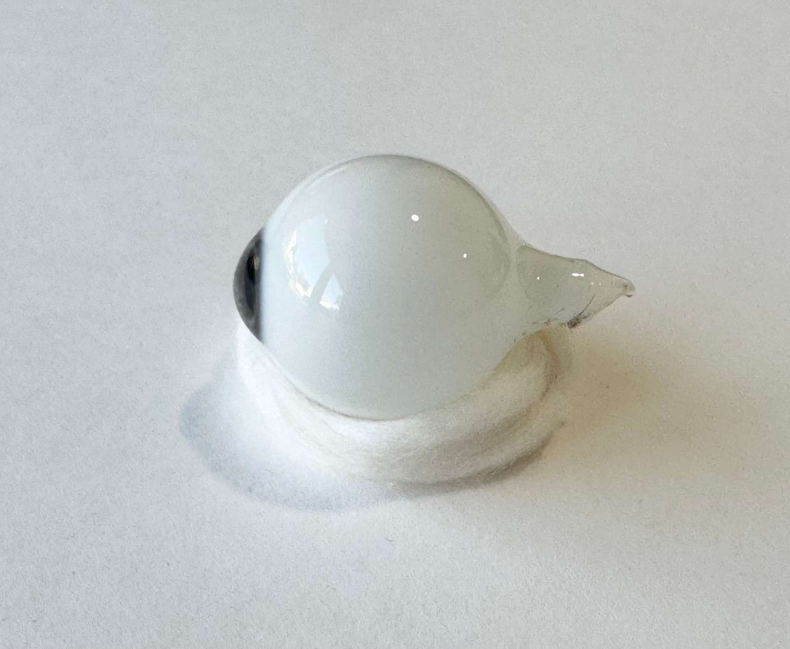 Antique German hand-blown human prosthetic glass eye. Full eyeball. Blue. Antique German hand-blown human prosthetic glass eye. Full eyeball. Blue.
