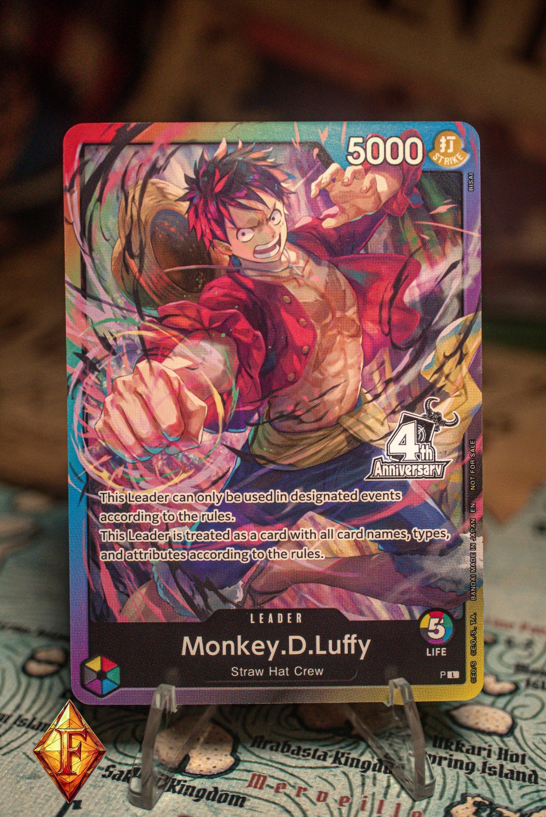 ONE PIECE TCG MONKEY D. LUFFY LEADER 4TH ANNIVERSARY PROMO ALT ART ST01-012 NM