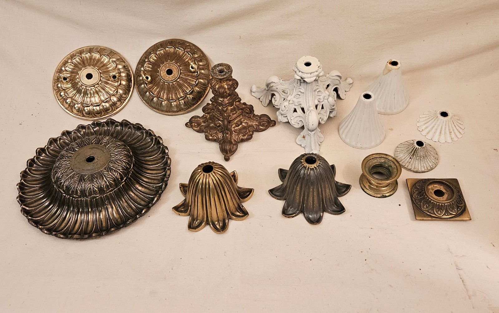 Vintage Mid Century Hollywood Regency Swag Light Lamp Parts - Canopies Bases Vintage Mid Century Hollywood Regency Swag Light Lamp Parts - Canopies Bases