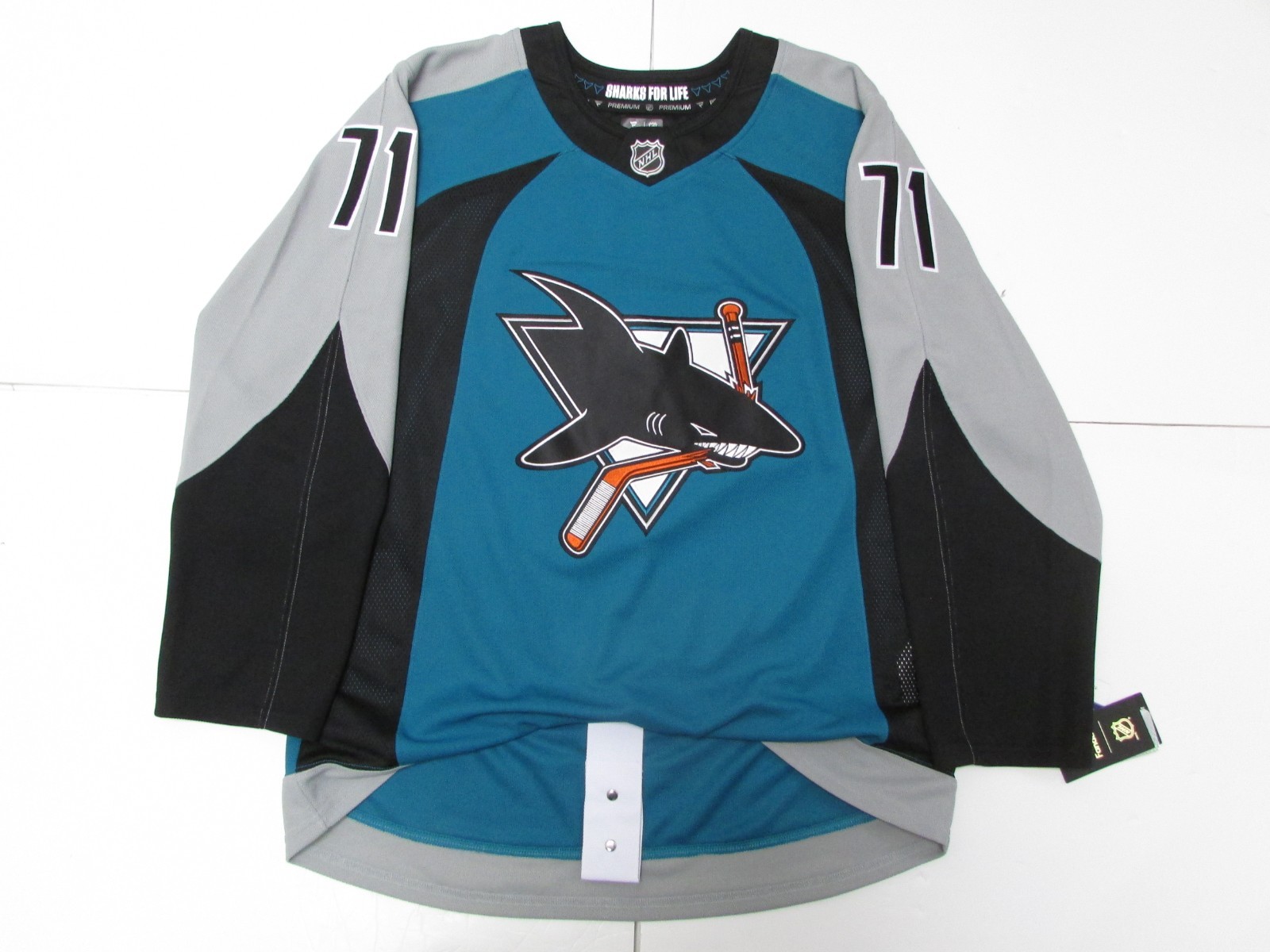 CELEBRINI SAN JOSE SHARKS HERITAGE 2.0 FANATICS PREMIUM HOCKEY JERSEY SIZE 50