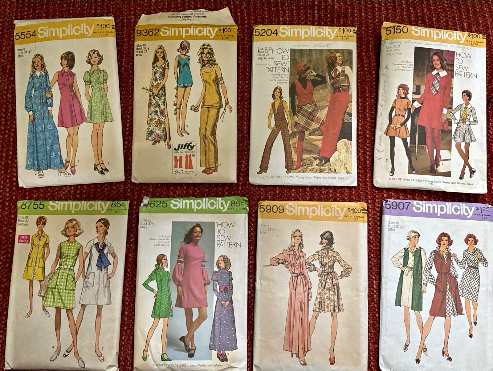 Simplicity Vintage Original Girls Sewing Pattern Lot Assorted Styles
