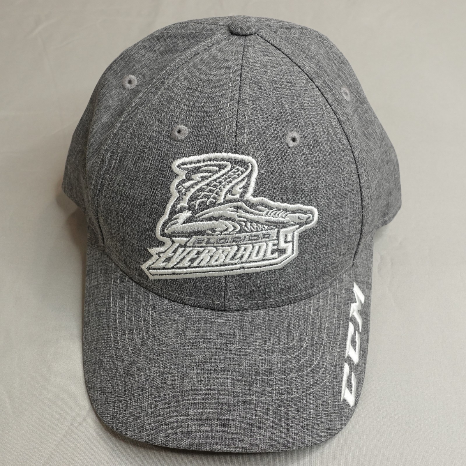 Florida Everblades CCM Hat Gray OSFA Embroidered Logo ECHL Hockey Cap