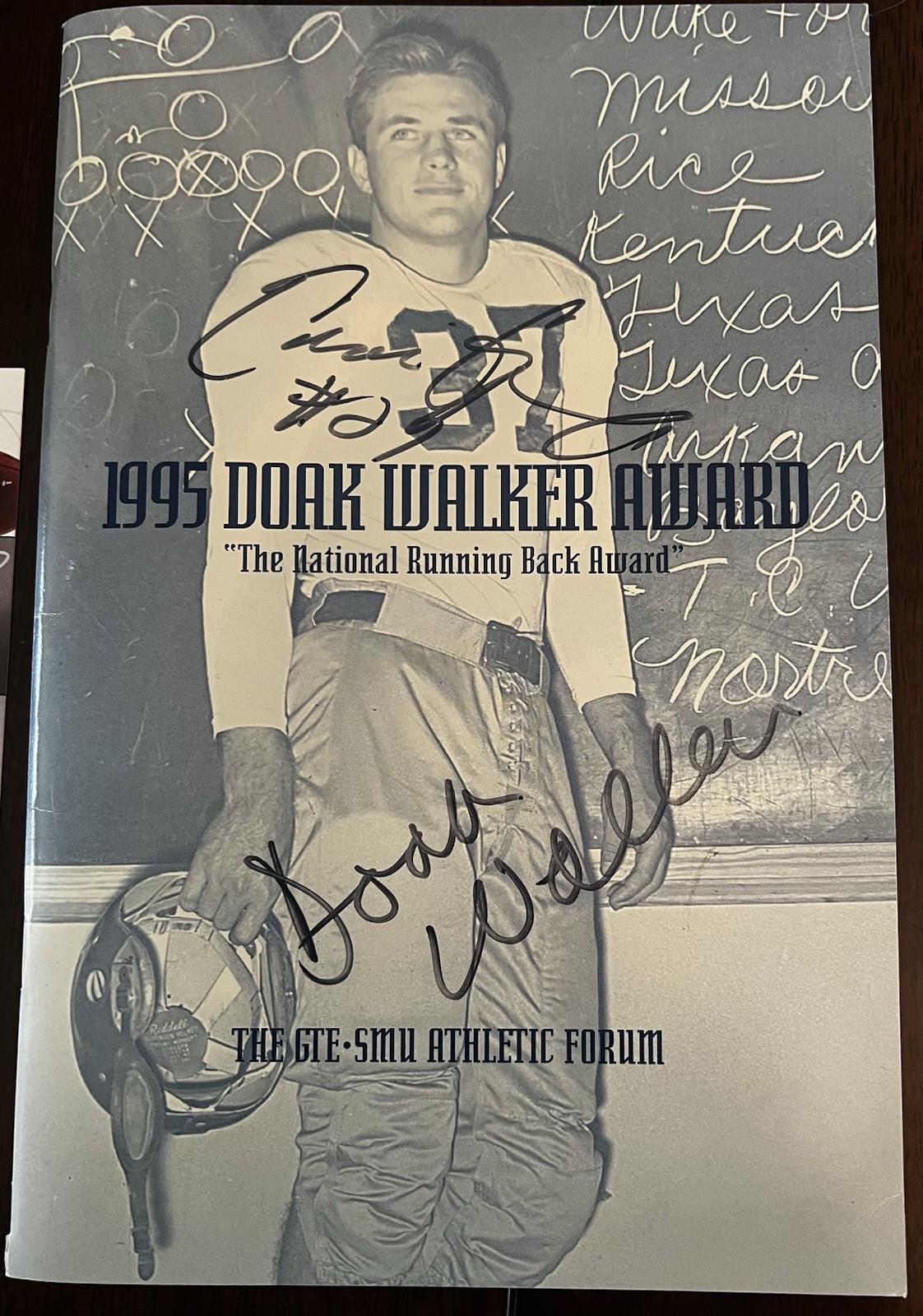 Doak Walker Awards Program Auto’d By Doak Walker And 1995 Winner Eddie George
