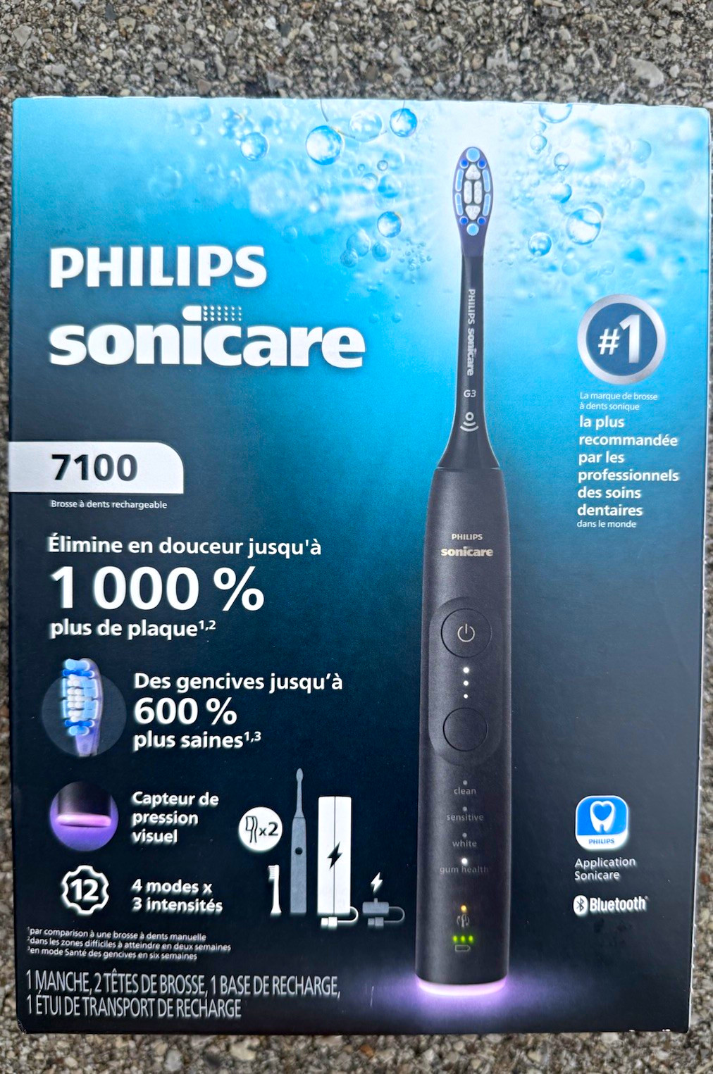 Philips Sonicare 7100 Black Sonic Rechargeable Bluetooth Pressure Sensor Philips Sonicare 7100 Black Sonic Rechargeable Bluetooth Pressure Sensor
