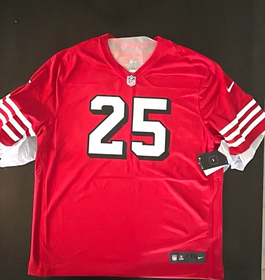 Nike San Francisco 49ers Mitchell #25 Jersey Red/White/Black XXL NFL On Field