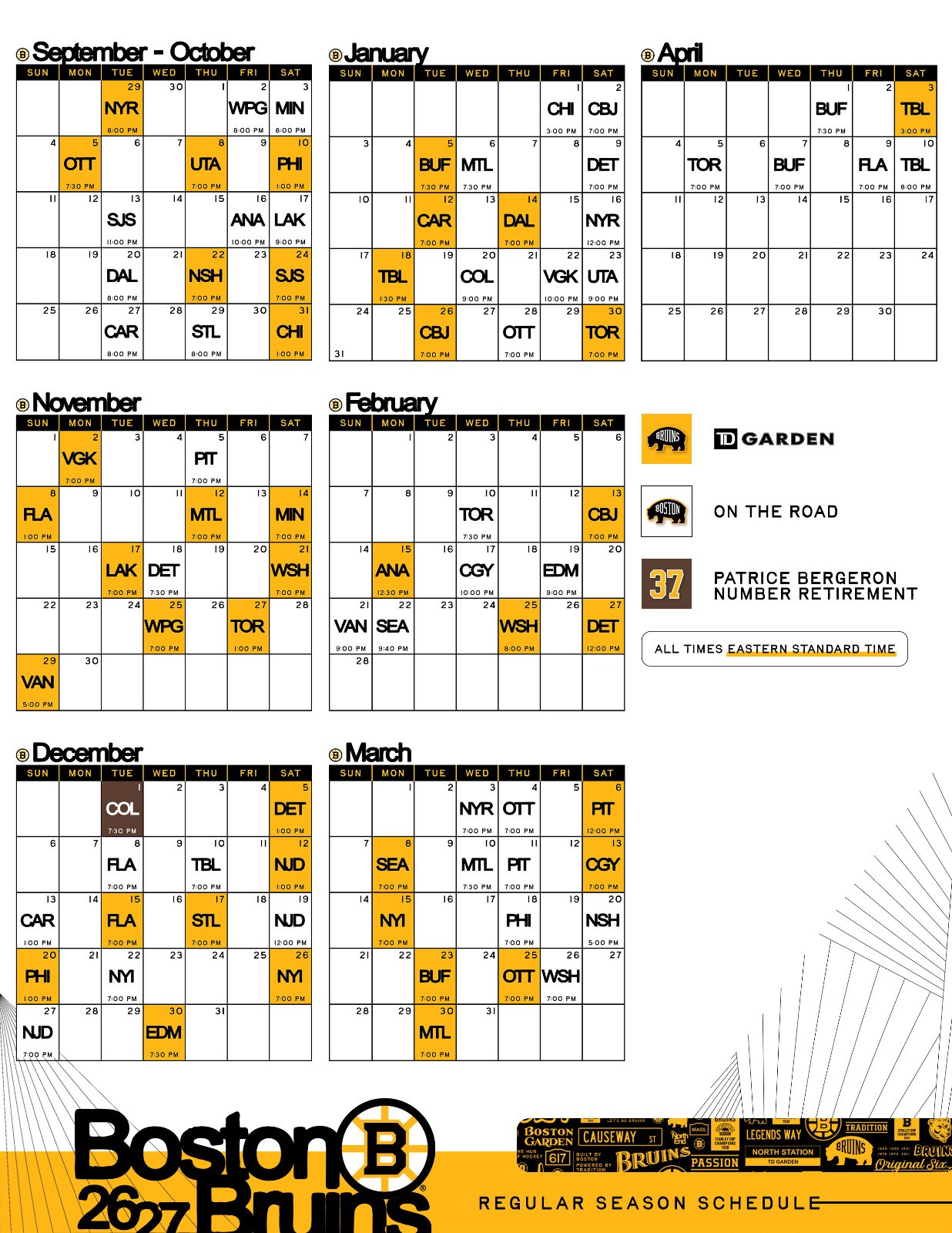 2026-27 NHL Hockey Schedule Magnets Approx 5