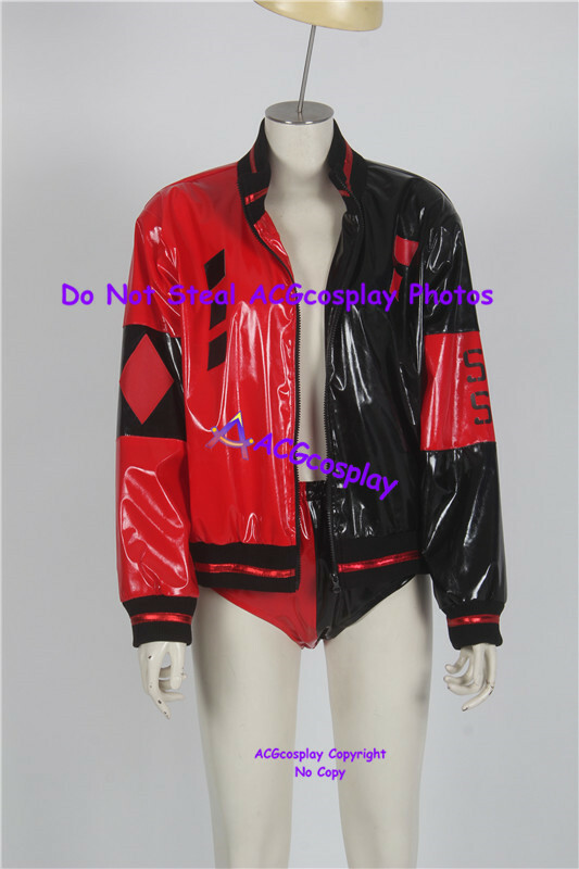 Quinn Cosplay Costume Jacket and Shorts acgcosplay Glossy Faux Leather Made