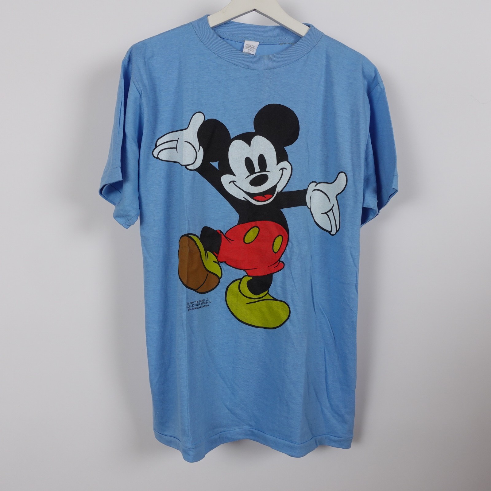 VIntage 80s Mickey Disney Single Stitch Blue T shirt Deadstock 1986 Sz XL Cotton