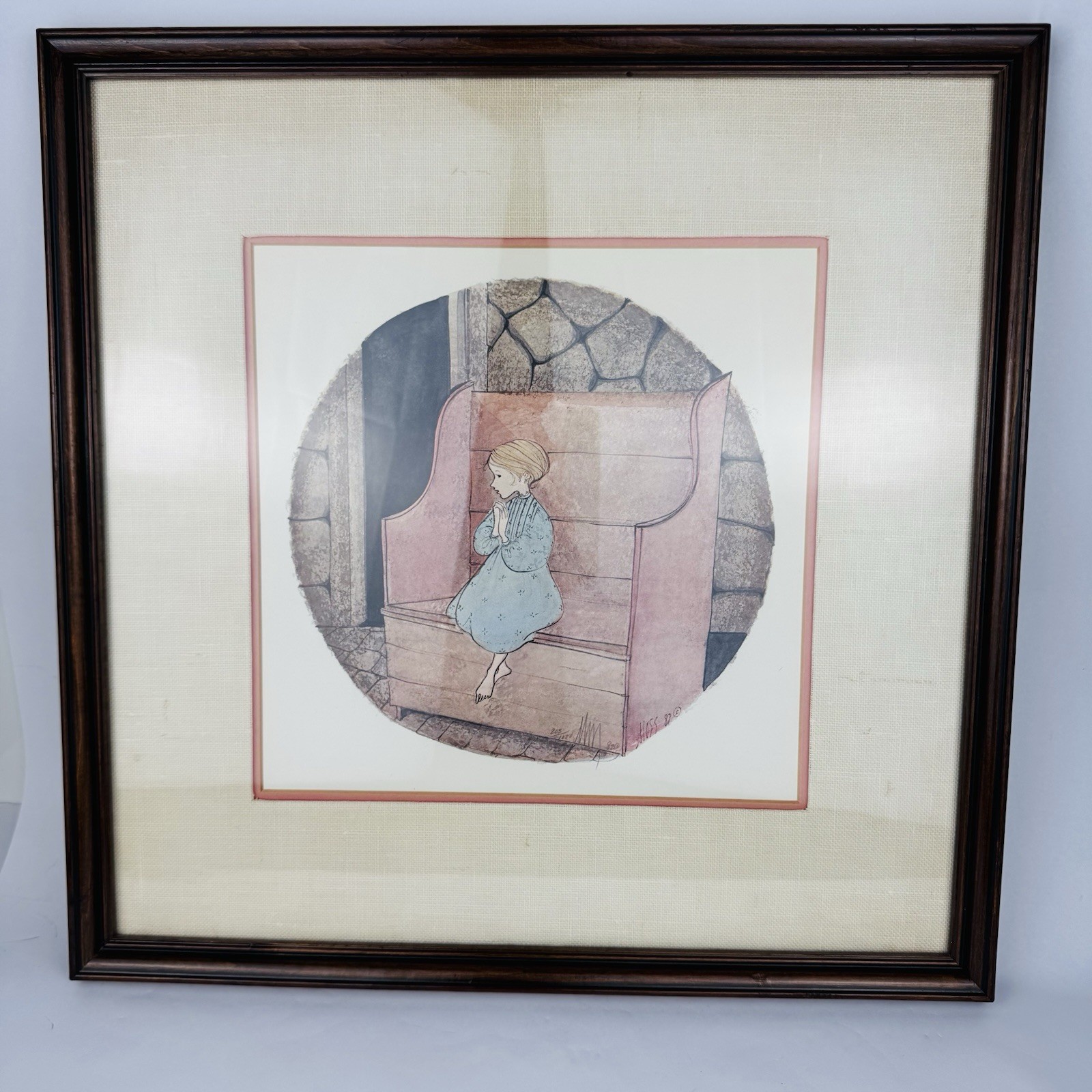 P Buckley Moss Please God Signed Numbered Print 203 of 1000 Framed Folk Art 1987