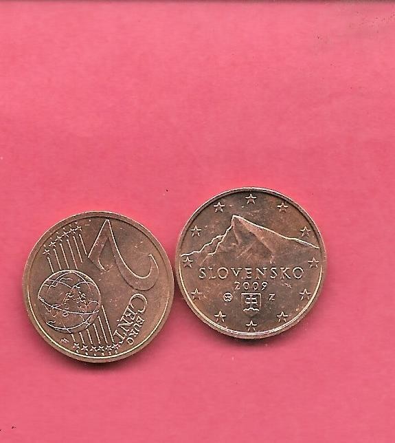 SLOVAKIA KM96 2009 UNCIRCULATED-BU UNC-MINT 2 EURO CENTS COIN