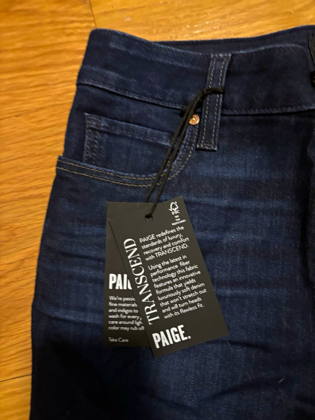 PAIGE Women’s Transcend Dark Wash Blue Denim Stretch Slim Straight Jeans 26