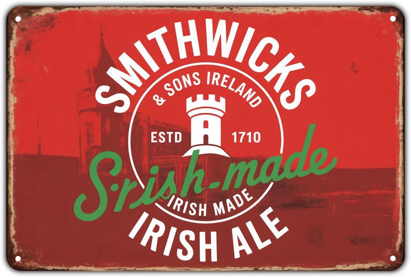 Irish Beer Smithwicks Ale Vintage Irish Pub Tin Metal Signs Home Décor 8x12