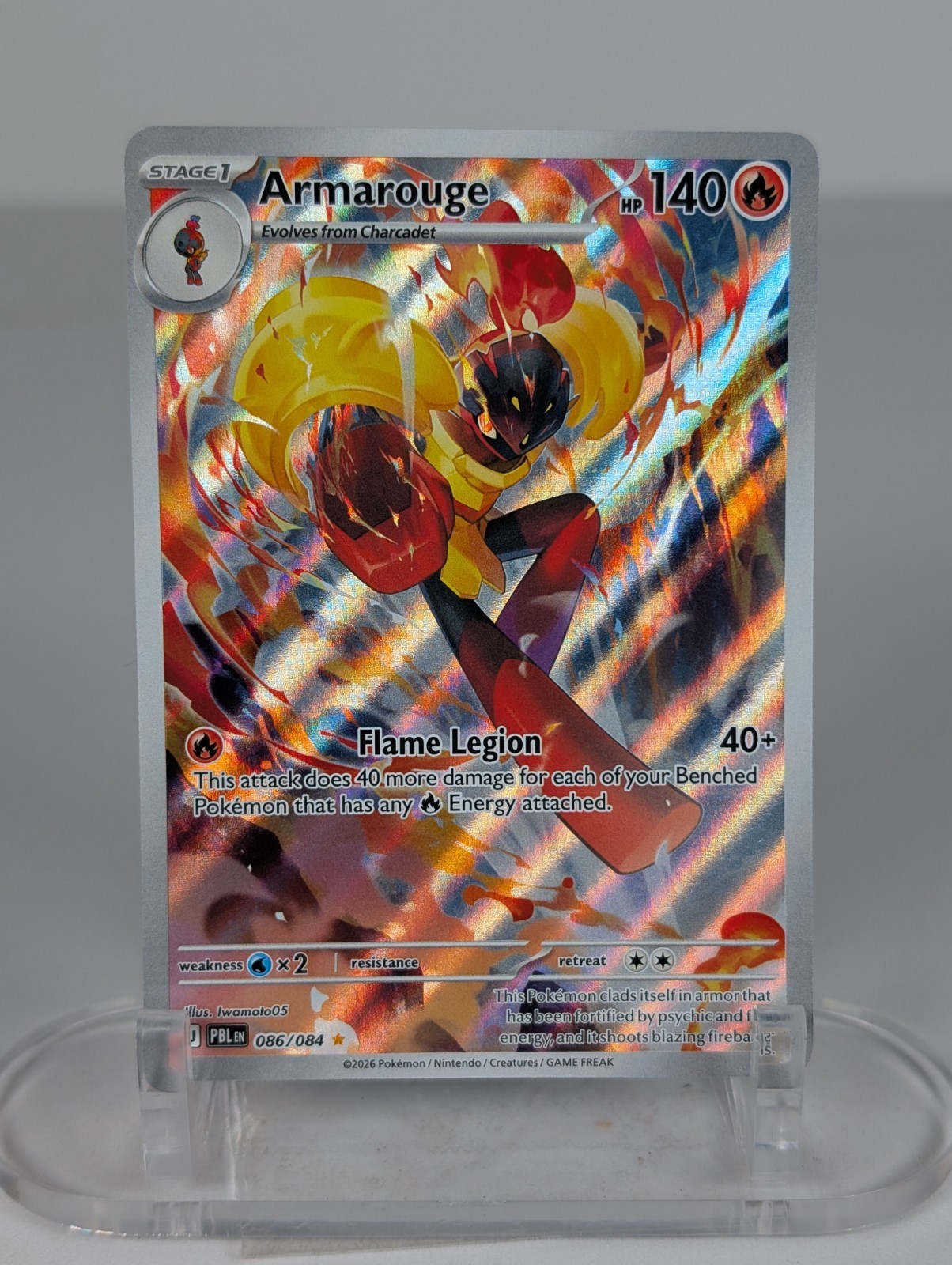 Pokemon Armarouge 086/084 Illustration Rare Pitch Black Full Art Holo NM ENGLISH Pokemon Armarouge 086/084 Illustration Rare Pitch Black Full Art Holo NM ENGLISH