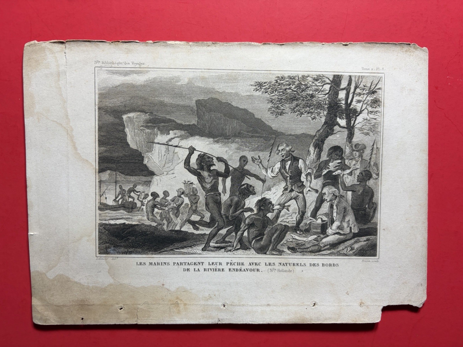 Original Print 1842 Nouvelle Bibliothèque des Voyages 8⅝x6 in- Captain Cook