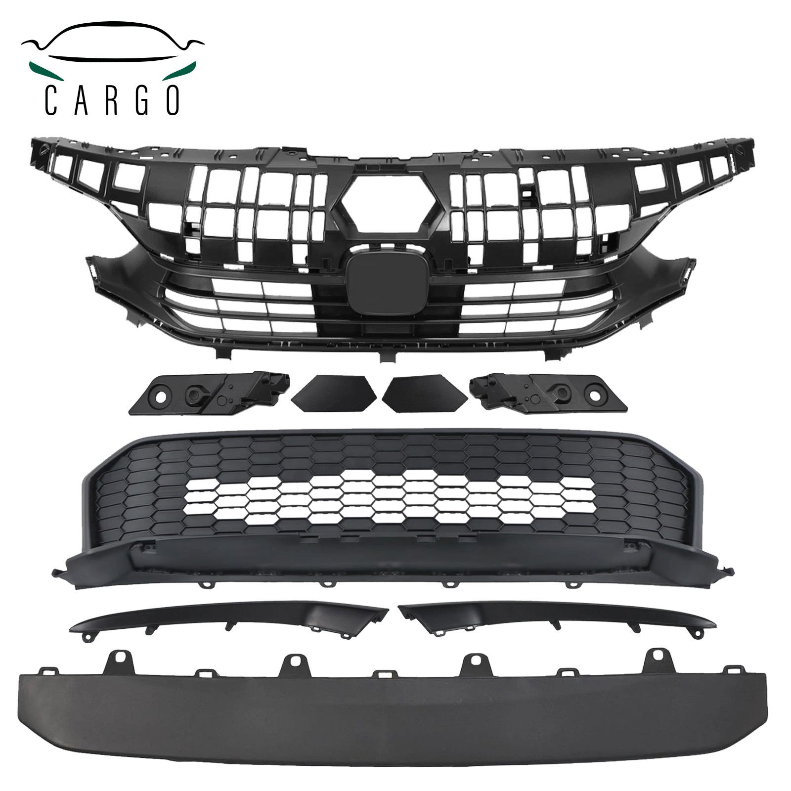For 2025-2026 Honda Civic 9 pcs set kit upper grille lower grille & lower trims For 2025-2026 Honda Civic 9 pcs set kit upper grille lower grille & lower trims
