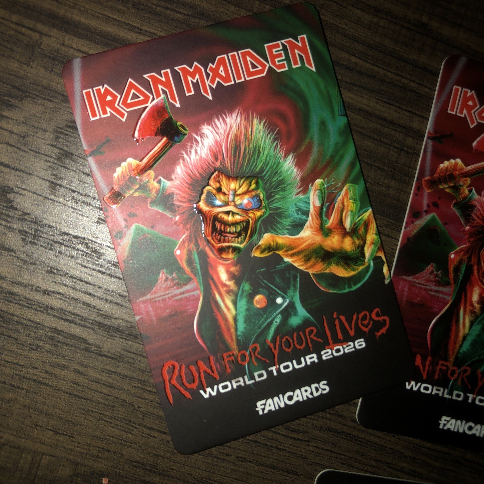 Iron Maiden Run For Your Lives World Tour 2026 Fan Cards Tour (UNSCANNED) 