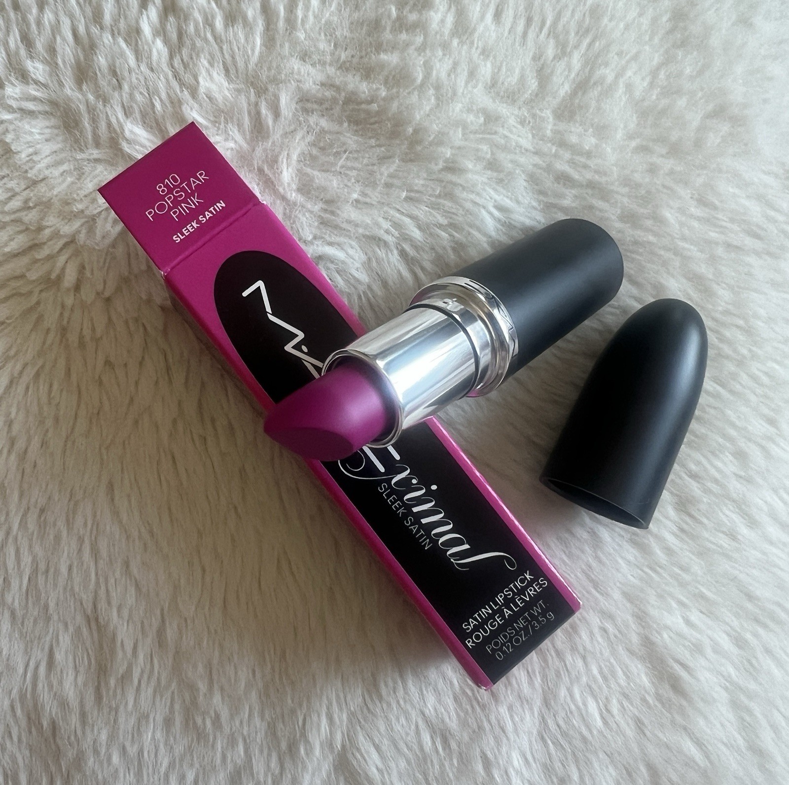 MAC Ximal Sleek Satin Lipstick 810 POPSTAR PINK - Full Size 3.5 g / 0.12 Oz