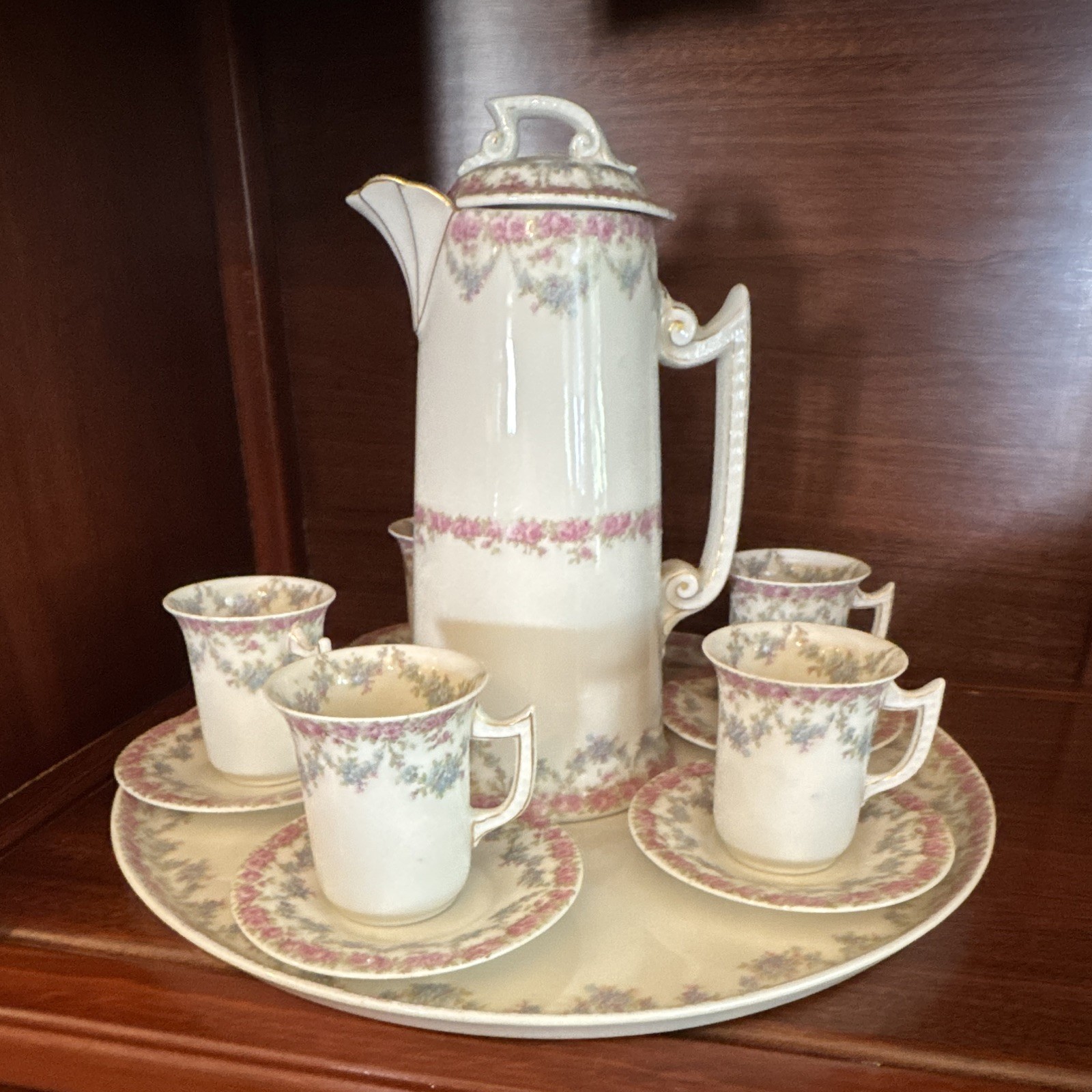Antique Tressemanes & Vogt T&V Limoges France Chocolate Service