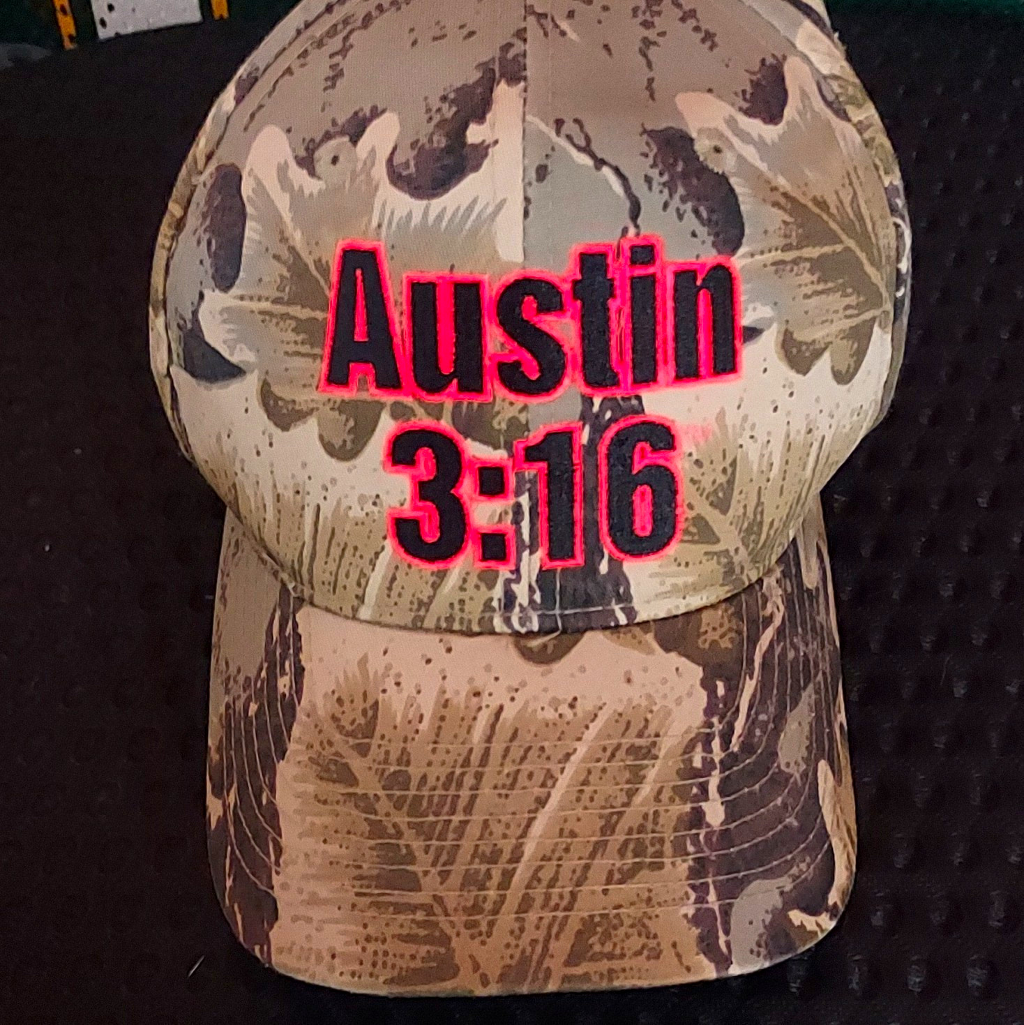 Vintage WWF Steve Austin 3:16 Camouflage Cap Hat One Size Unisex Adult Wrestling