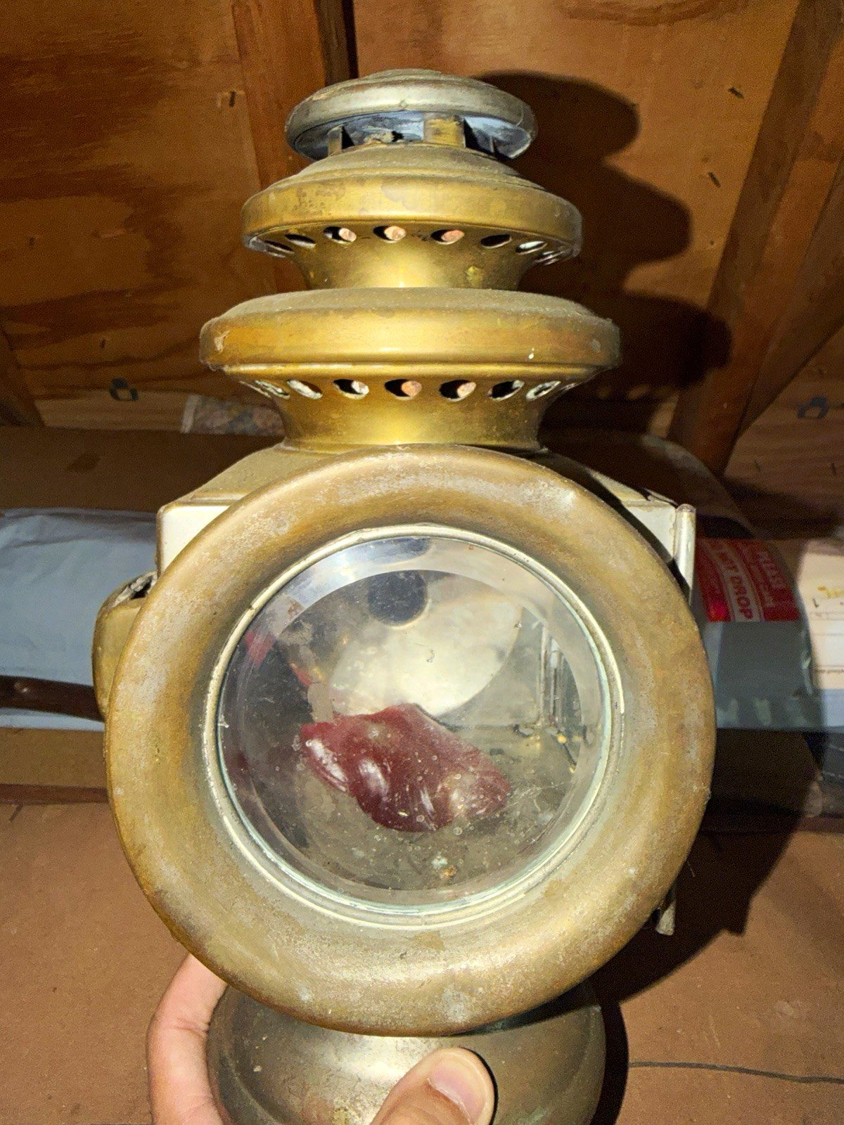 Antique E&J Detroit Brass Auto Carriage Tail Lamp PAT Dec 9 1908