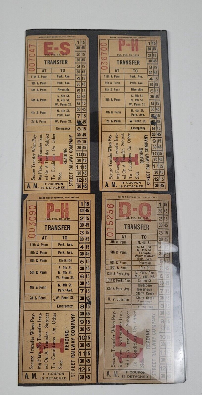 Lot 7 Antique 1900s Reading Street Railway Company Trolley Tickets Lot 7 Antique 1900s Reading Street Railway Company Trolley Tickets