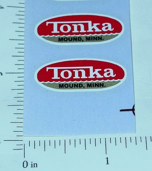 Pair 1962 to 1969 Tonka Oval Logo Stickers TK-001D Pair 1962 to 1969 Tonka Oval Logo Stickers TK-001D