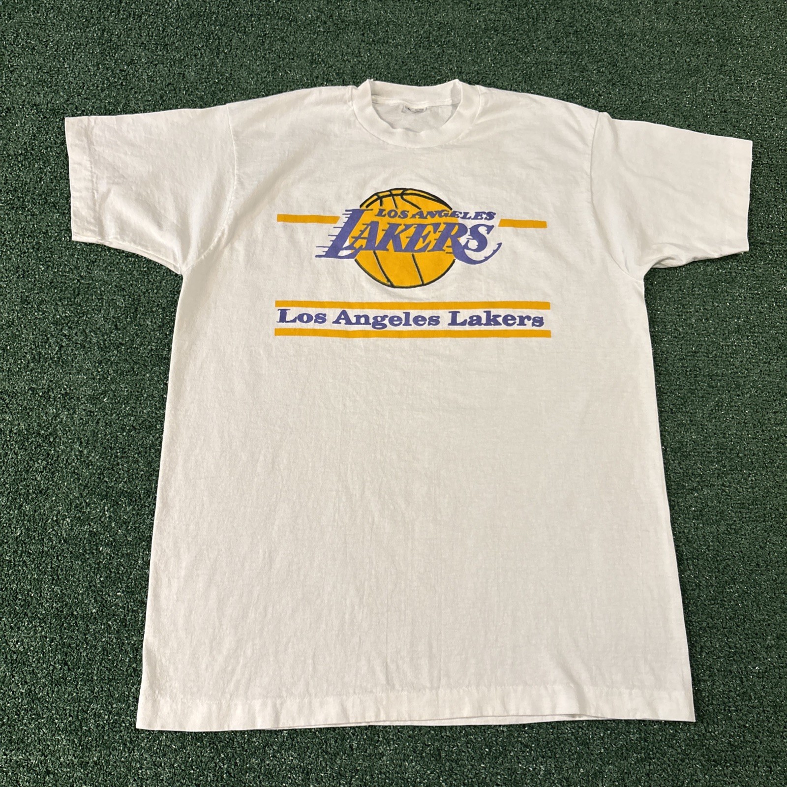 Vintage 80s 90s Los Angeles Lakers Single Stitch T Shirt XL USA Magic Johnson