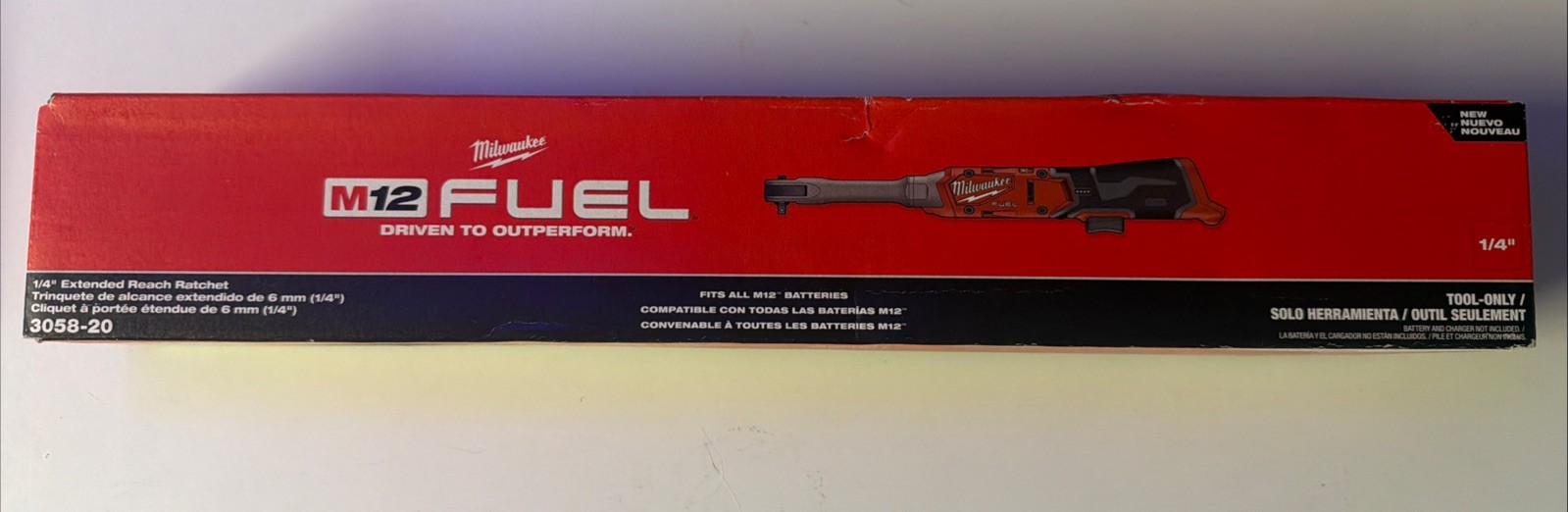 Milwaukee M12 3058-20 FUEL 1/4 Inch Extended Reach Ratchet Tool Only Milwaukee M12 3058-20 FUEL 1/4 Inch Extended Reach Ratchet Tool Only