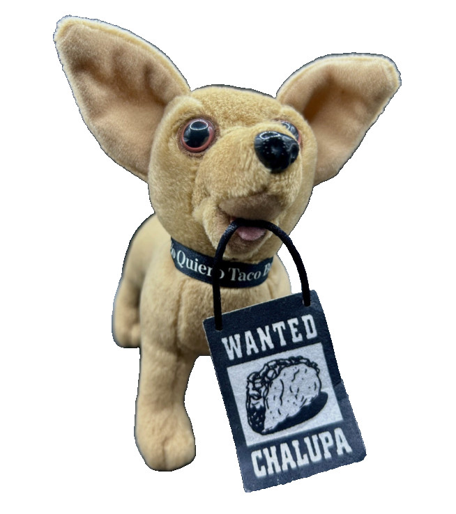 New Vintage Taco bell talking Chihuahua dog Chalupa 6” plush toy stuffed animal