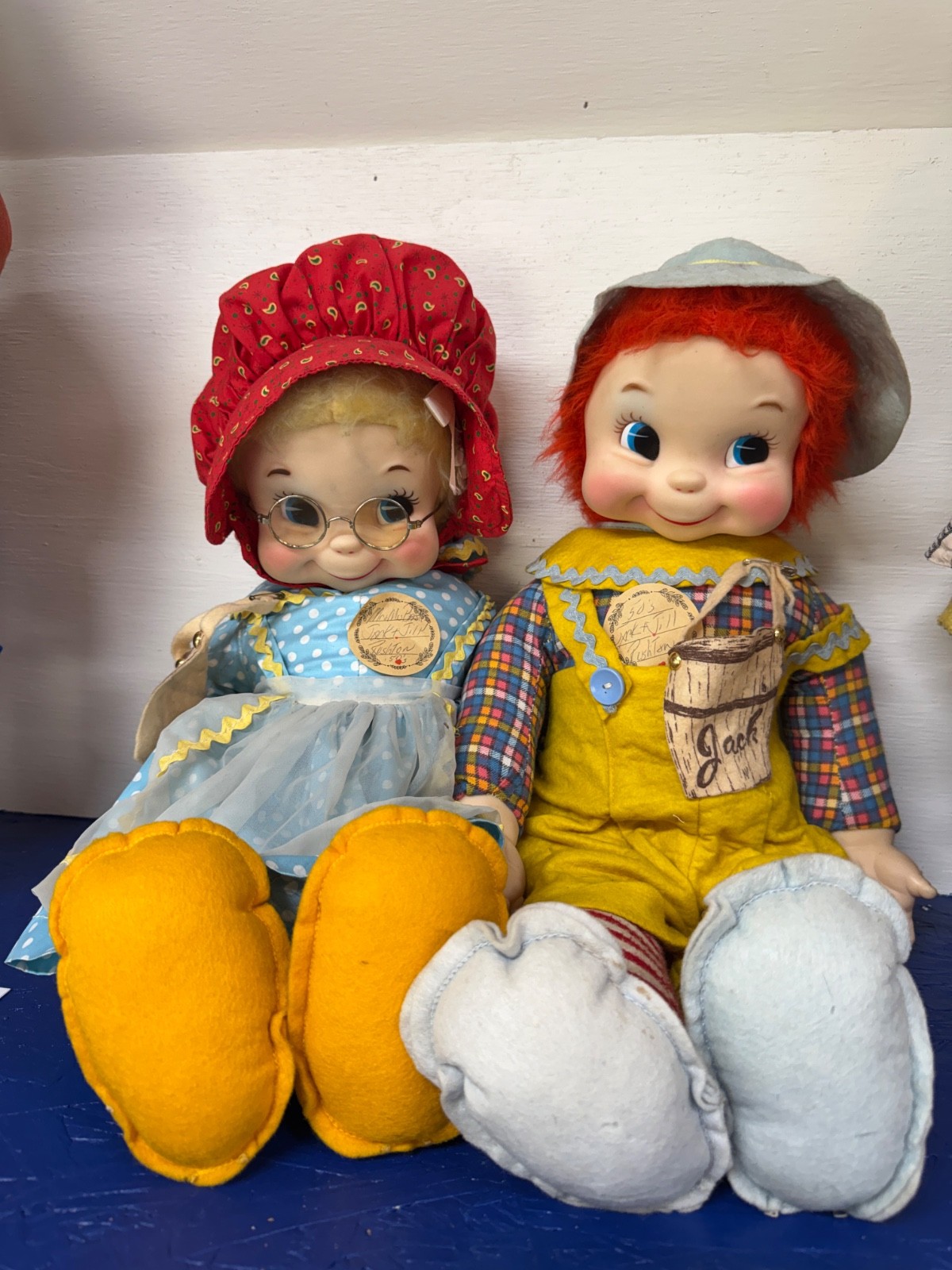 Vintage 1950s Rushton Jack & Jill Rubber Face Dolls Pair Mrs Beasley