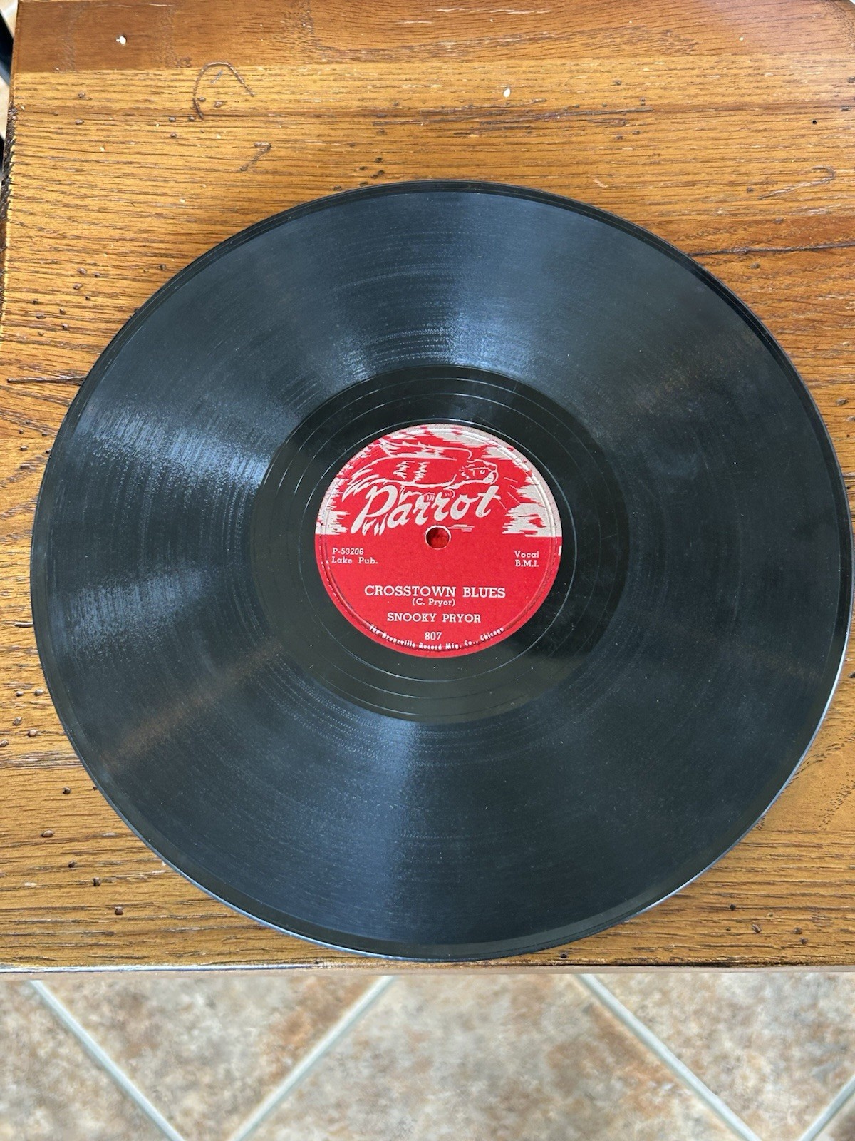 Snooky Pryor Crosstown Blues / I Want You For Myself Parrot Records Shellac 10in