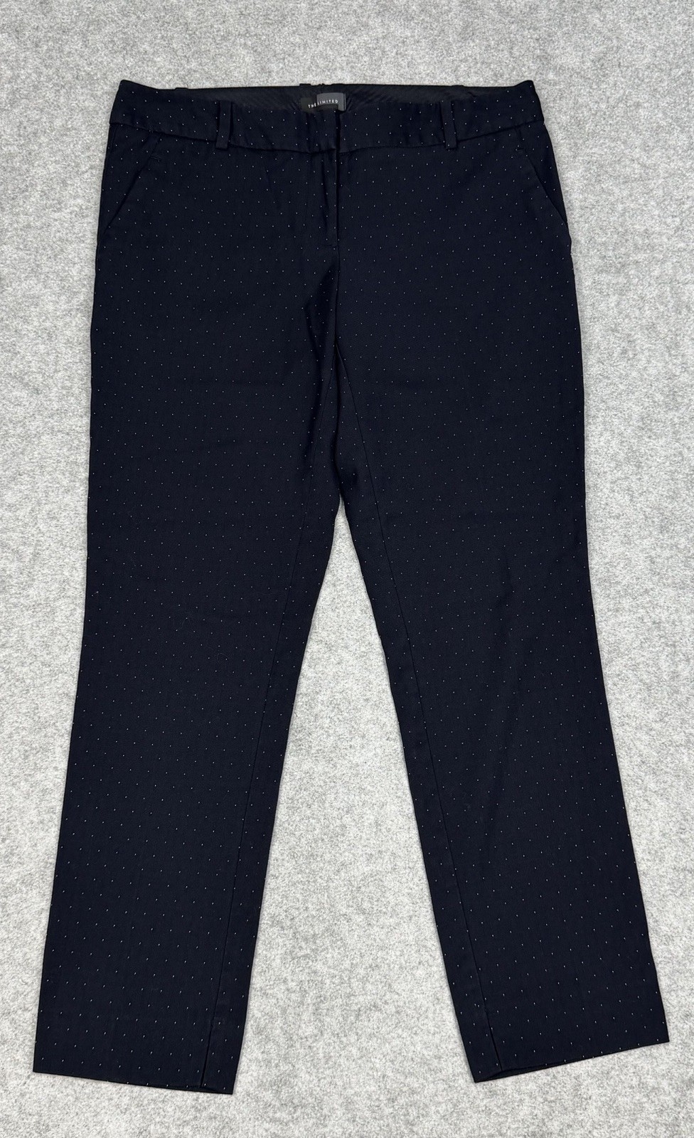 The Limited Dress Pants Womens 4 Black Polka Dots Stretch 31x26 Ankle Office