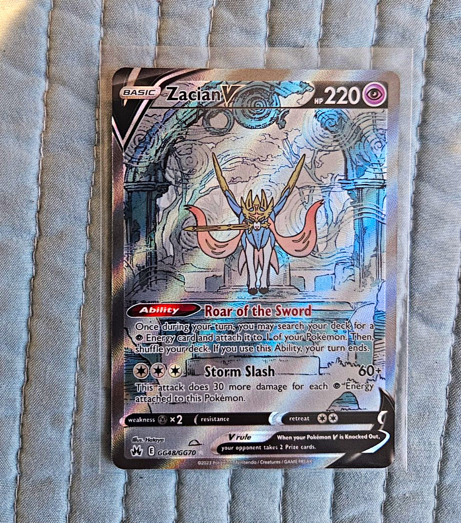 Zacian V (Full Art) GG48/GG70 Crown Zenith Galarian Gallery Holo Zacian V (Full Art) GG48/GG70 Crown Zenith Galarian Gallery Holo