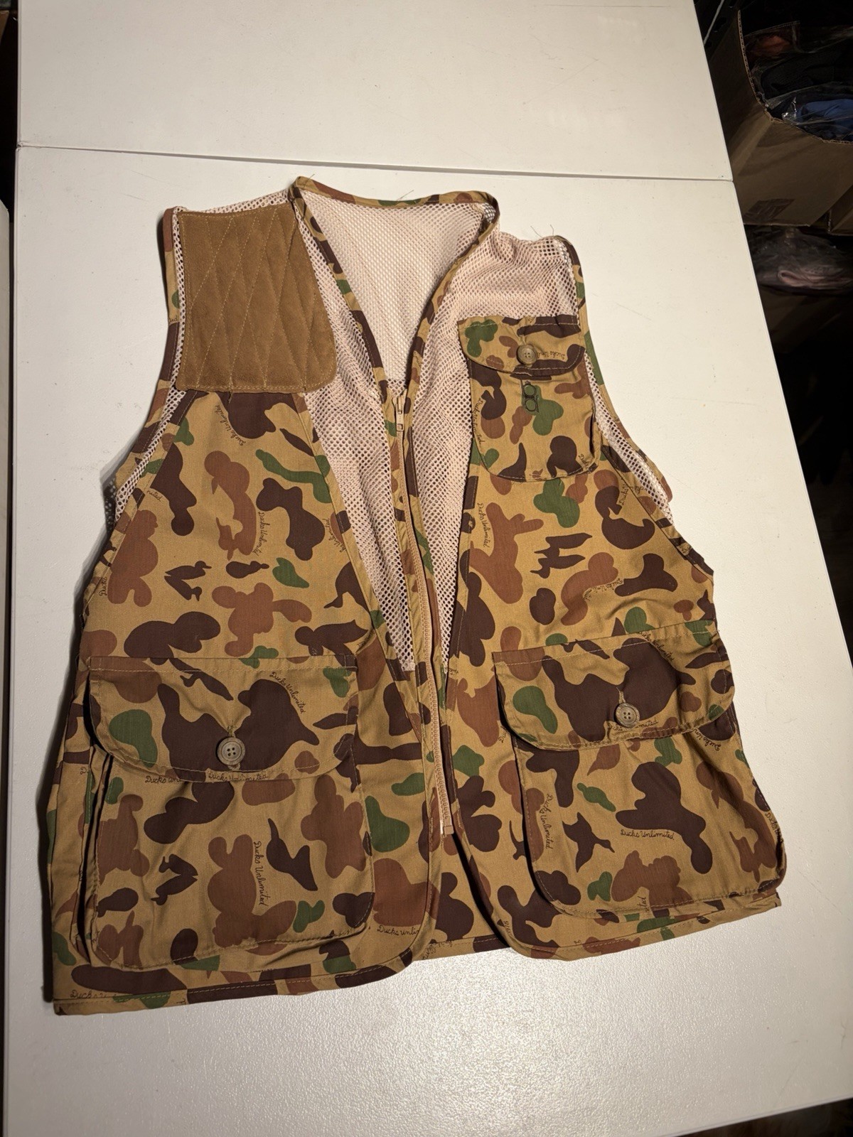Vintage Bob Allen Vest Men’s Medium Bird Hunting Camo Ducks Unlimited Shooting