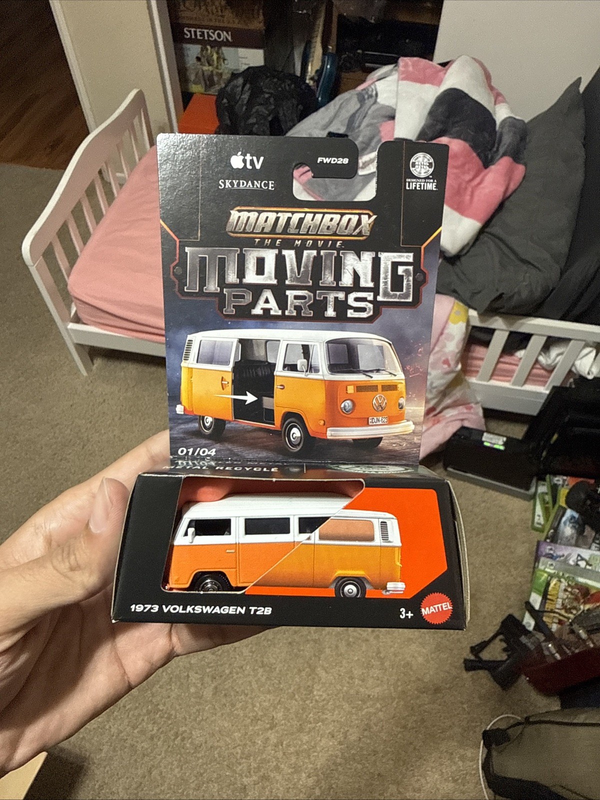 Matchbox Moving Parts 1973 Volkswagen T2B Bus Orange/White Unopened Box