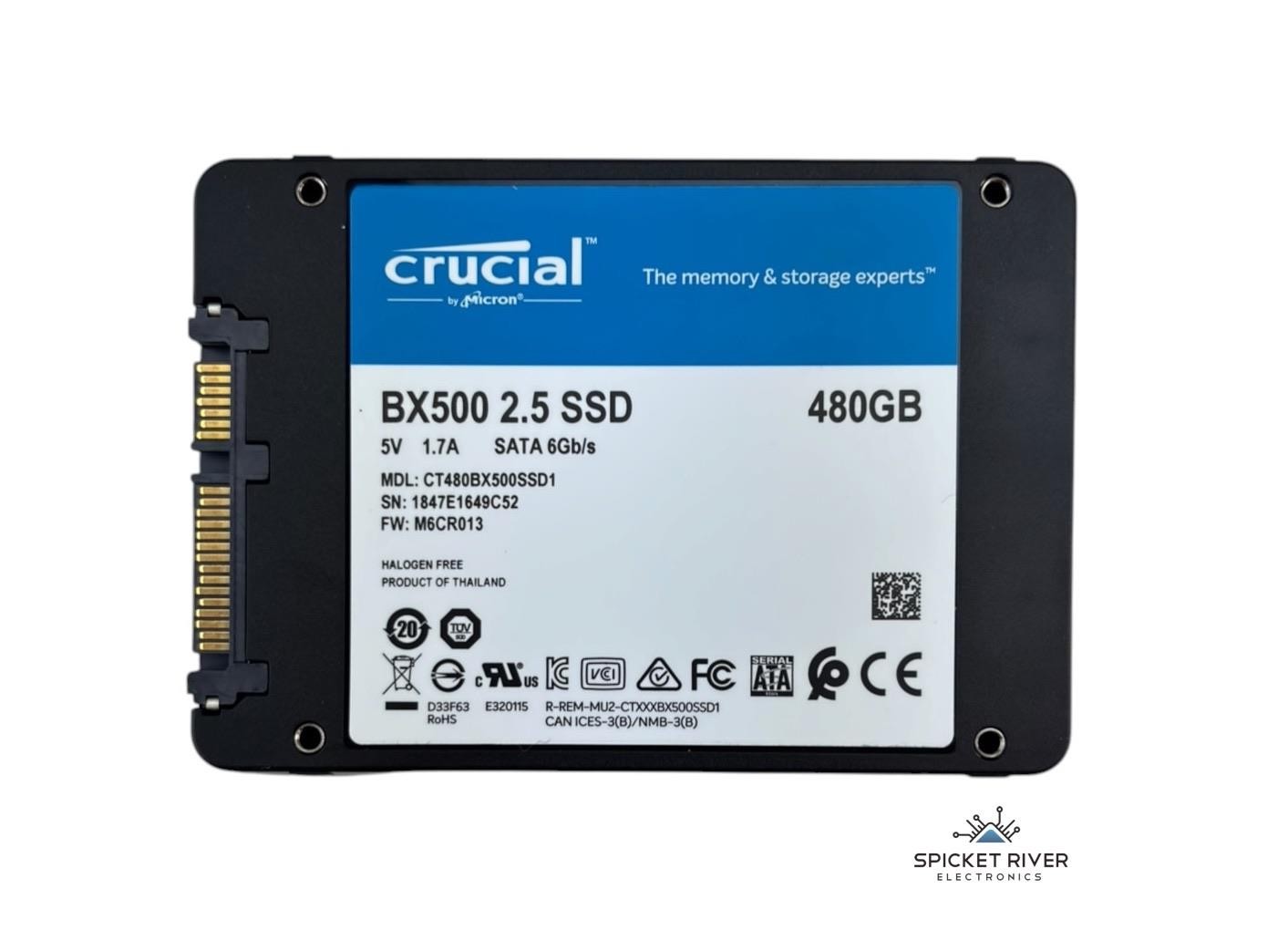 Crucial by Micron BX500 CT480BX500SSD1 480GB SATA 6Gb/s 2.5