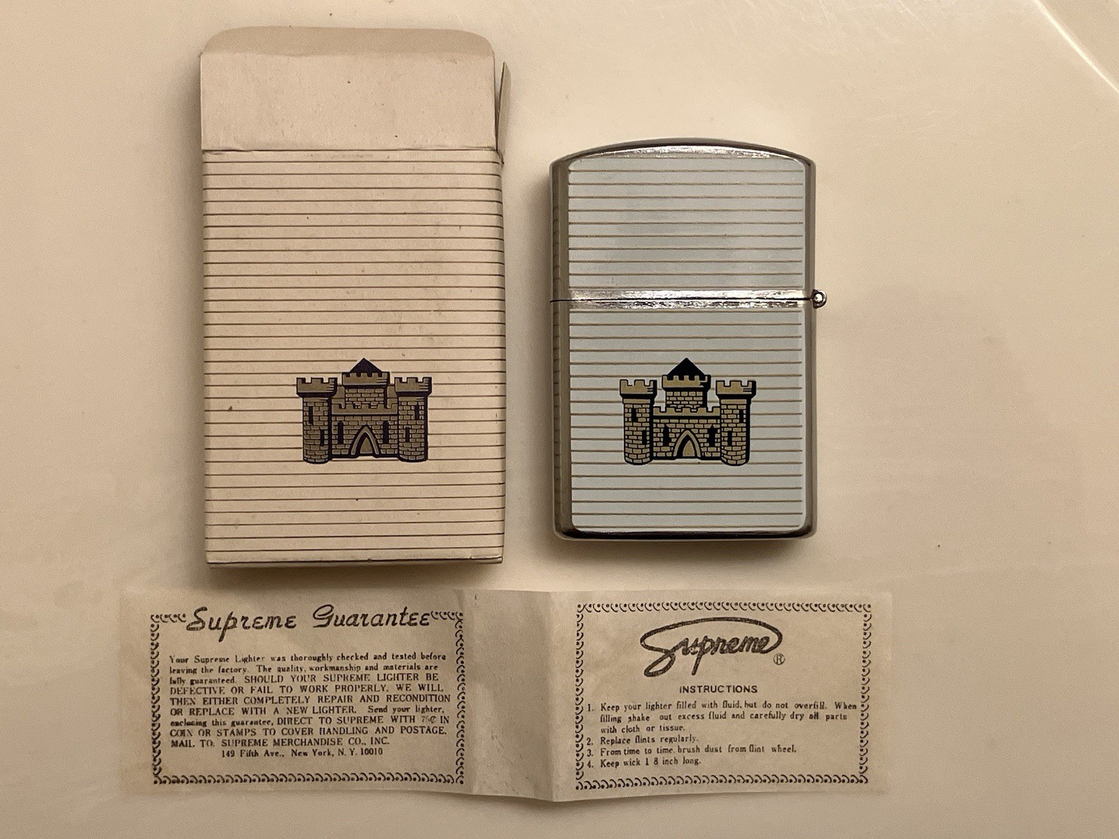 Vintage Hadson Kent Castle Flip Top Lighter Made In Japan With Box 