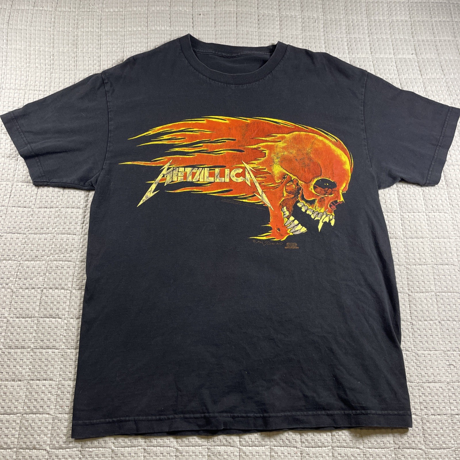 Vtg 1994 Metallica Pushead Flaming Skull Shirt Giant Artimonde Canada Large Vtg 1994 Metallica Pushead Flaming Skull Shirt Giant Artimonde Canada Large
